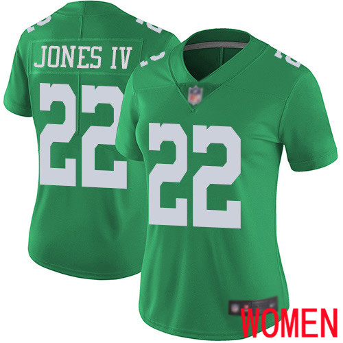 Women Philadelphia Eagles #22 Sidney Jones Limited Green Rush Vapor Untouchable NFL Jersey Football